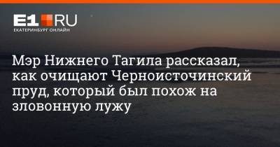 Мэр Нижнего Тагила рассказал, как очищают Черноисточинский пруд, который был похож на зловонную лужу