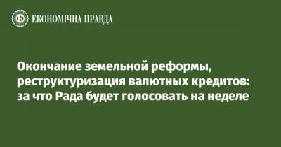 Окончание земельной реформы, реструктуризация валютных кредитов: за что Рада будет голосовать на неделе