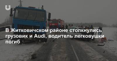 В Житковичском районе столкнулись грузовик и Audi, водитель легковушки погиб