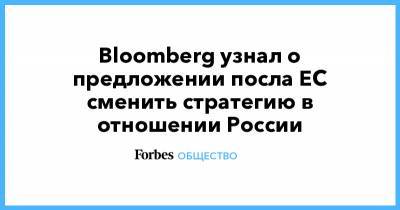 Bloomberg узнал о предложении посла ЕС сменить стратегию в отношении России