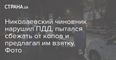 Николаевский чиновник нарушил ПДД, пытался сбежать от копов и предлагал им взятку. Фото