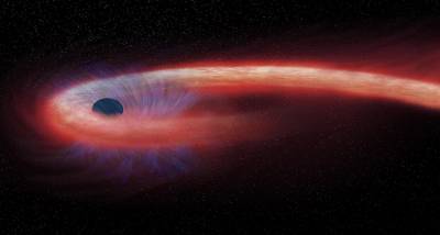 Астрономы зафиксировали гигантскую черную дыру в движении