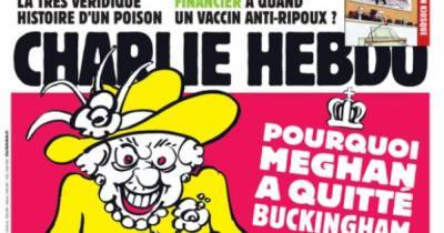 Елизавета II на шее у Меган Маркл: карикатуру Charlie Hebdo раскритиковали правозащитники и монархисты