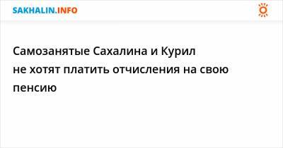 Самозанятые Сахалина и Курил не хотят платить отчисления на свою пенсию - sakhalin.info - Сахалин