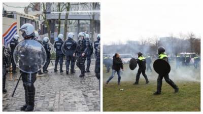 Протесты в Бельгии и Нидерландах: полиция применила водометы и газ