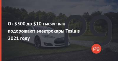 От $500 до $10 тысяч: как подорожают электрокары Tesla в 2021 году