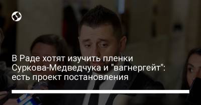 В Раде хотят изучить пленки Суркова-Медведчука и "вагнергейт": есть проект постановления
