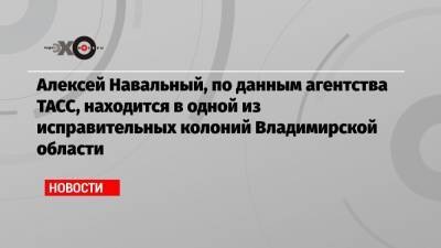 Алексей Навальный, по данным агентства ТАСС, находится в одной из исправительных колоний Владимирской области