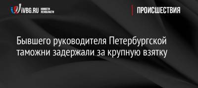 Бывшего руководителя Петербургской таможни задержали за крупную взятку