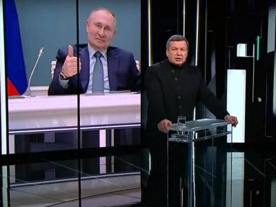 Соловьева высмеяли за "доказательство" здоровья Путина, сумевшего поймать карандаш