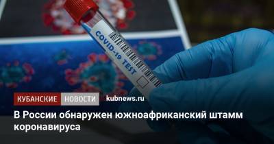 В России обнаружен южноафриканский штамм коронавируса