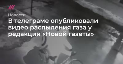 В телеграме опубликовали видео распыления газа у редакции «Новой газеты»