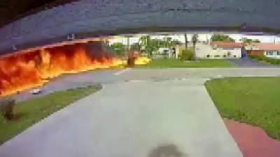 Во Флориде в автомобиль врезался одномоторный самолет