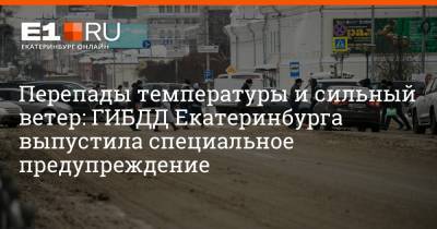 Перепады температуры и сильный ветер: ГИБДД Екатеринбурга выпустила специальное предупреждение