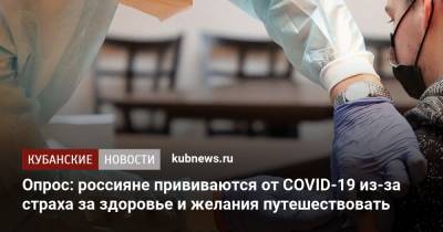 Опрос: россияне прививаются от COVID-19 из-за страха за здоровье и желания путешествовать