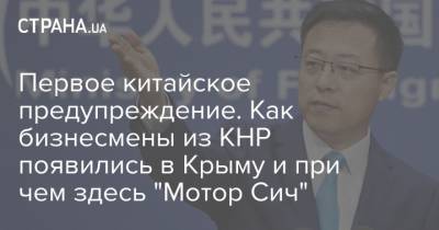 Первое китайское предупреждение. Как бизнесмены из КНР появились в Крыму и при чем здесь "Мотор Сич"
