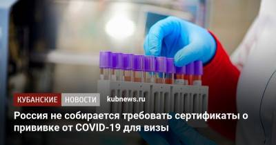 Россия не собирается требовать сертификаты о прививке от COVID-19 для визы