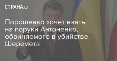 Порошенко хочет взять на поруки Антоненко, обвиняемого в убийстве Шеремета