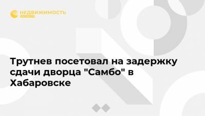 Трутнев посетовал на задержку сдачи дворца "Самбо" в Хабаровске