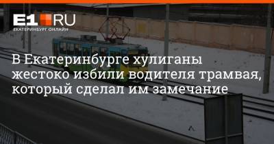 В Екатеринбурге хулиганы жестоко избили водителя трамвая, который сделал им замечание