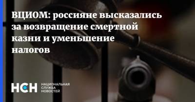 ВЦИОМ: россияне высказались за возвращение смертной казни и уменьшение налогов