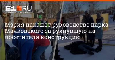 Илья Марков - Мэрия накажет руководство парка Маяковского за рухнувшую на посетителя конструкцию - e1.ru - Екатеринбург