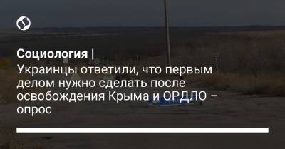 Социология | Украинцы ответили, что первым делом нужно сделать после освобождения Крыма и ОРДЛО – опрос