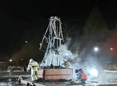 Полиция нашла детей, которые сожгли монумент из огнеупорного полимера