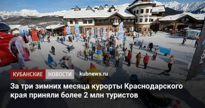 За три зимних месяца курорты Краснодарского края приняли более 2 млн туристов