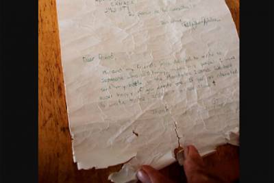 Мальчик нашел под сосной брошенное в океан 25 лет назад письмо в бутылке