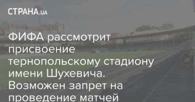 ФИФА рассмотрит присвоение тернопольскому стадиону имени Шухевича. Возможен запрет на проведение матчей