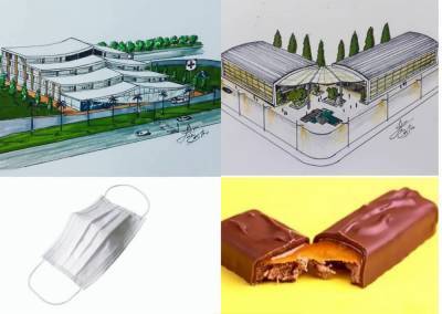 Здание-флешка и дом-сникерс: архитектор рисует здания в форме бытовых предметов