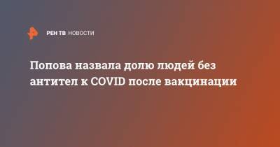 Попова назвала долю людей без антител к COVID после вакцинации