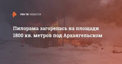 Пилорама загорелась на площади 1800 кв. метров под Архангельском