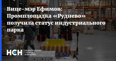 Вице-мэр Ефимов: Промплощадка «Руднево» получила статус индустриального парка