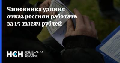 Чиновника удивил отказ россиян работать за 15 тысяч рублей