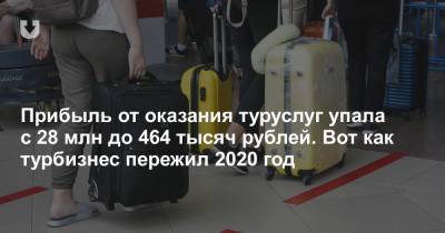 Прибыль от оказания туруслуг упала с 28 млн до 464 тысяч рублей. Вот как турбизнес пережил 2020 год