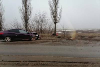 Под Волгоградом водитель пострадал при столкновении с деревом