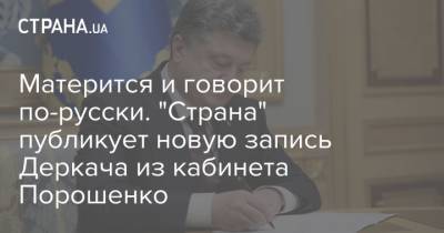 Матерится и говорит по-русски. "Страна" публикует новую запись Деркача из кабинета Порошенко