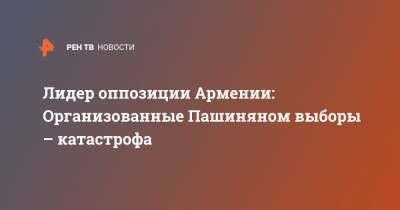 Лидер оппозиции Армении: Организованные Пашиняном выборы – катастрофа