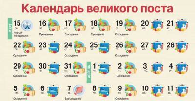 Подробный календарь питания на все 48 дней Великого поста - skuke.net