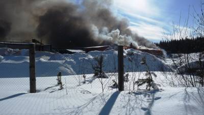В Карелии произошёл крупный пожар на лесозаводе в Суоярви