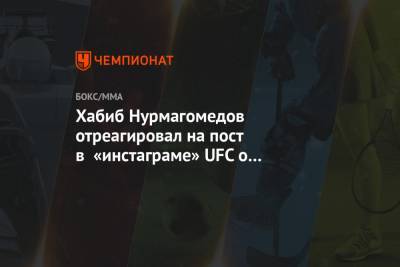 Хабиб Нурмагомедов отреагировал на пост в «инстаграме» UFC о его завершении карьеры