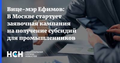 Вице-мэр Ефимов: В Москве стартует заявочная кампания на получение субсидий для промышленников
