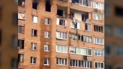 Видео с места взрыва в жилом доме в Химках