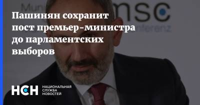 Пашинян сохранит пост премьер-министра до парламентских выборов
