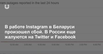 В работе Instagram в Беларуси произошел сбой. В России еще жалуются на Twitter и Facebook