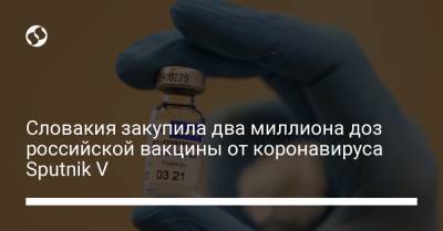 Словакия закупила два миллиона доз российской вакцины от коронавируса Sputnik V