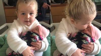 Я не отпущу тебя больше, – трогательное видео первой встречи 3-летней девочки с сестренкой
