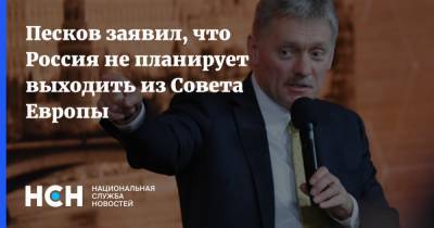 Песков заявил, что Россия не планирует выходить из Совета Европы